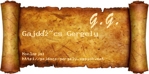 Gajdács Gergely névjegykártya